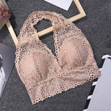 Lace Bras Bralette Sexy Halfter Bra Beach Suit Female Plus Size Women Backless Wirefree Underwear Crop Lingerie Brassiere