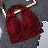 Lace Bras Bralette Sexy Halfter Bra Beach Suit Female Plus Size Women Backless Wirefree Underwear Crop Lingerie Brassiere