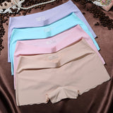 2019 New Arrival 4Pcs Sexy Seamless Women Briefs Underwear Ice Silk Comfortable Woman Panties Solid Color