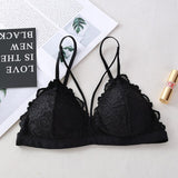 French Style Deep V Sexy Lace Bra Wireless Thin Underwear