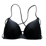 Women Fashion Stretch Wireless Push Up Bra Bralette Spaghetti Strap Top Sexy Cross Strap Women Casual Padded Lingerie Underwear