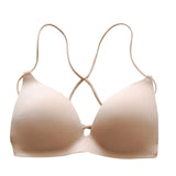 Women Fashion Stretch Wireless Push Up Bra Bralette Spaghetti Strap Top Sexy Cross Strap Women Casual Padded Lingerie Underwear