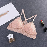 Female Summer Wire Free Women Seamless Bra Lace Y Shape Strap Lingerie Brassiere Convertible Padded Bras Lingerie For Womens