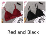 1/2PCS French Style Bralette Seamless Deep V Lace Bra Wireless Thin Underwear Sexy Lingerie Soft Bras For Women Hot