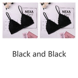 1/2PCS French Style Bralette Seamless Deep V Lace Bra Wireless Thin Underwear Sexy Lingerie Soft Bras For Women Hot