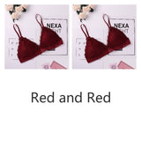 1/2PCS French Style Bralette Seamless Deep V Lace Bra Wireless Thin Underwear Sexy Lingerie Soft Bras For Women Hot