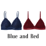 1/2PCS French Style Bralette Seamless Deep V Lace Bra Wireless Thin Underwear Sexy Lingerie Soft Bras For Women Hot