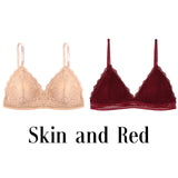 1/2PCS French Style Bralette Seamless Deep V Lace Bra Wireless Thin Underwear Sexy Lingerie Soft Bras For Women Hot