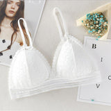 French Style Bralette Lace Bra Deep V Seamless Triangle Cup