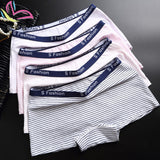 Rusanranz 4PCS Stripped Women Underwear Cotton Sexy Girls Panties Briefs Intimates Lingerie For Women Fashion Designs