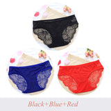 3 Pcs Ladies Lace Panties perspective Briefs women Underwear Panty Big size Intimates knickers underpants Size M L XL