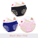 3 Pcs Ladies Lace Panties perspective Briefs women Underwear Panty Big size Intimates knickers underpants Size M L XL