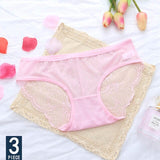 3 Pcs Ladies Lace Panties perspective Briefs women Underwear Panty Big size Intimates knickers underpants Size M L XL