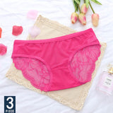 3 Pcs Ladies Lace Panties perspective Briefs women Underwear Panty Big size Intimates knickers underpants Size M L XL