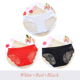 3 Pcs Ladies Lace Panties perspective Briefs women Underwear Panty Big size Intimates knickers underpants Size M L XL