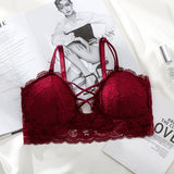 French Style Women Bralett Lace Bra Girls Triangle Cup Lingerie Wireless Underwear Soft Thin Seamless Push Up Bras For Women Bh