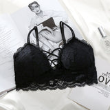 French Style Women Bralett Lace Bra Girls Triangle Cup Lingerie Wireless Underwear Soft Thin Seamless Push Up Bras For Women Bh