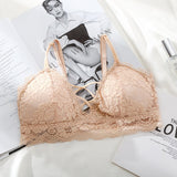 French Style Women Bralett Lace Bra Girls Triangle Cup Lingerie Wireless Underwear Soft Thin Seamless Push Up Bras For Women Bh