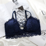 French Style Women Bralett Lace Bra Girls Triangle Cup Lingerie Wireless Underwear Soft Thin Seamless Push Up Bras For Women Bh