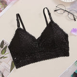 French Style Women Bralett Lace Bra Girls Triangle Cup Lingerie Wireless Underwear Soft Thin Seamless Push Up Bras For Women Bh