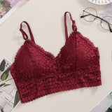 French Style Women Bralett Lace Bra Girls Triangle Cup Lingerie Wireless Underwear Soft Thin Seamless Push Up Bras For Women Bh