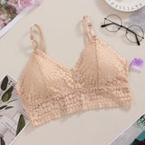 French Style Women Bralett Lace Bra Girls Triangle Cup Lingerie Wireless Underwear Soft Thin Seamless Push Up Bras For Women Bh