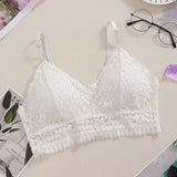 French Style Women Bralett Lace Bra Girls Triangle Cup Lingerie Wireless Underwear Soft Thin Seamless Push Up Bras For Women Bh