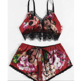 Sexy Floral Bra set Lace Underwear Bra and G-string Panties Lingerie Babydoll For Women